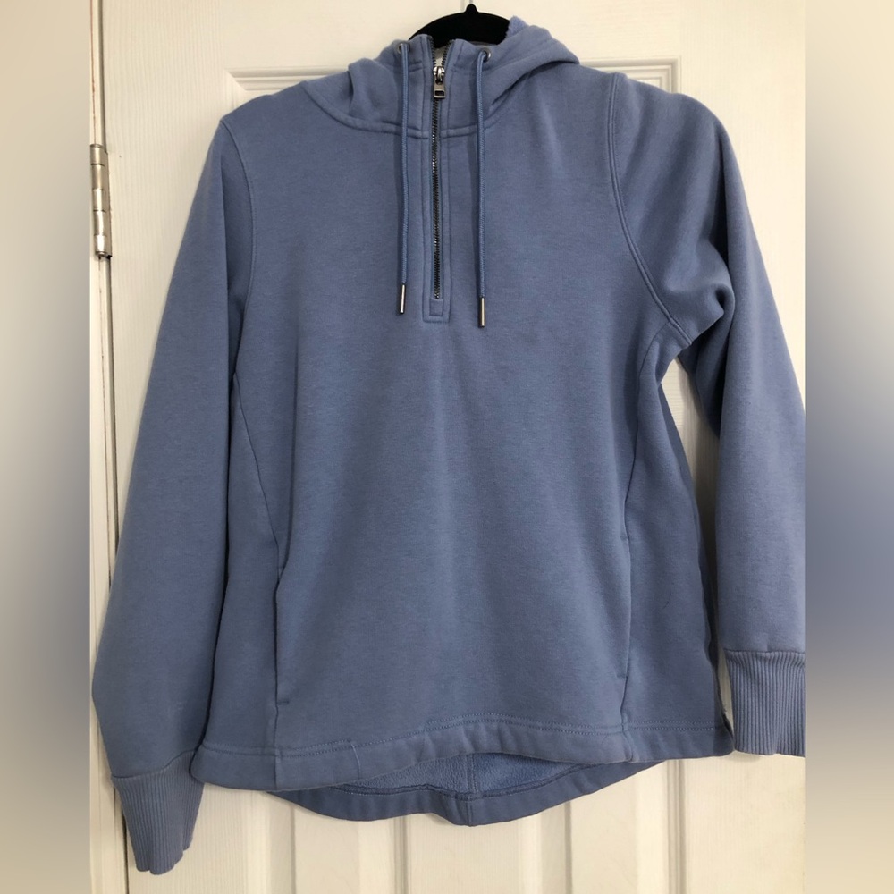 Avia quarter Zip‎ hooded blue sweatshirt women’s XS 0-2 athletic athleisure